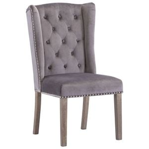 vidaXL Dining Chair Grey Velvet Kitchen Dinner Seating Seat Home Furniture