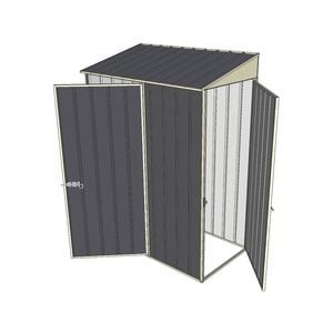Build-a-Shed 0.8 x 1.5 x 2m Skillion Single Hinged Door Shed with Single Hinged Side Door - Grey