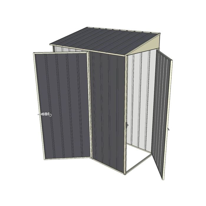 Build-a-Shed 0.8 x 1.5 x 2m Skillion Single Hinged Door Shed with Single Hinged Side Door - Grey