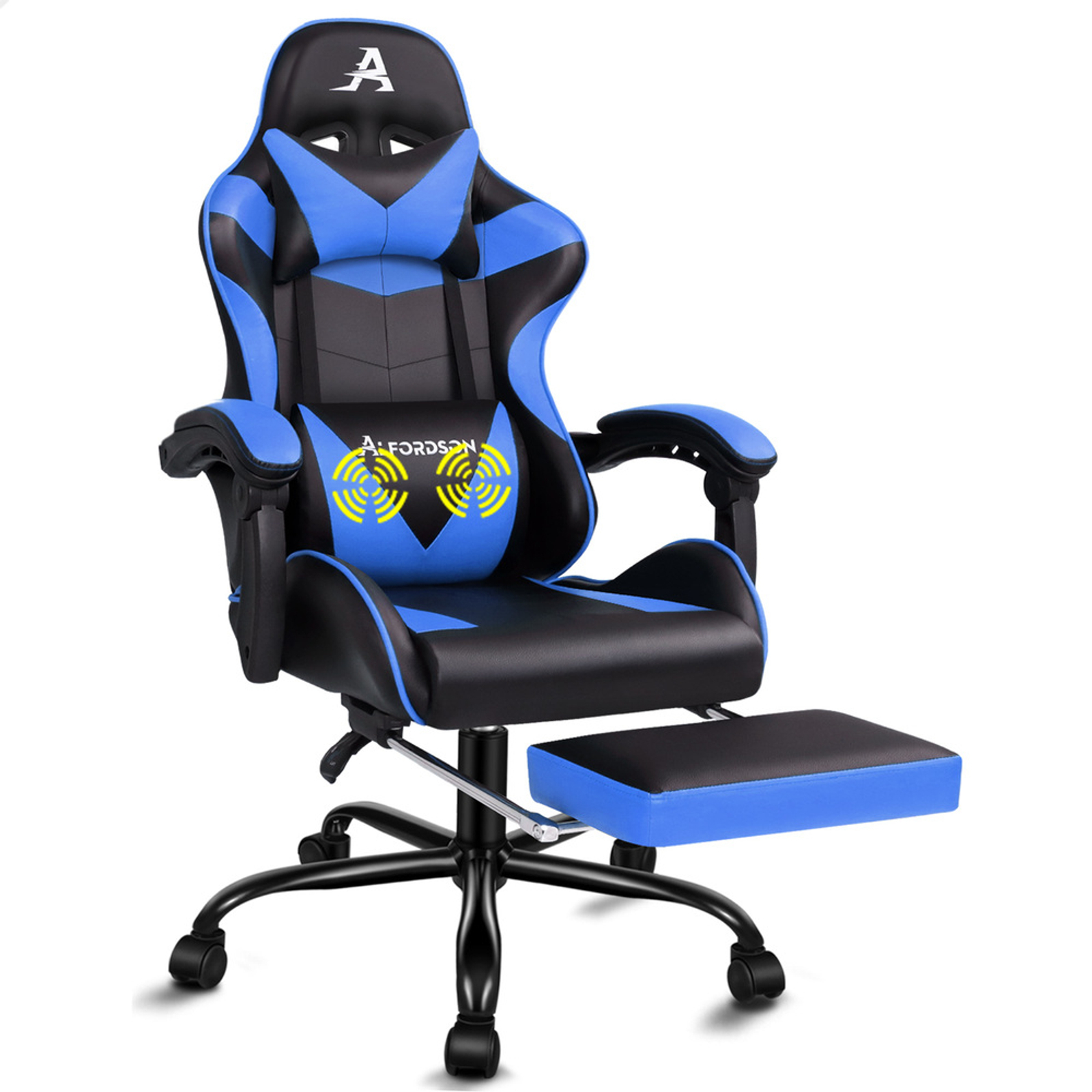 ALFORDSON Massage Gaming Chair Black Blue