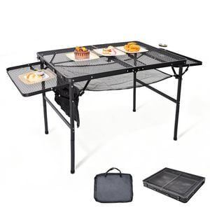 Folding Grill Table 135x60cm Portable Height Adjustable Camping Table