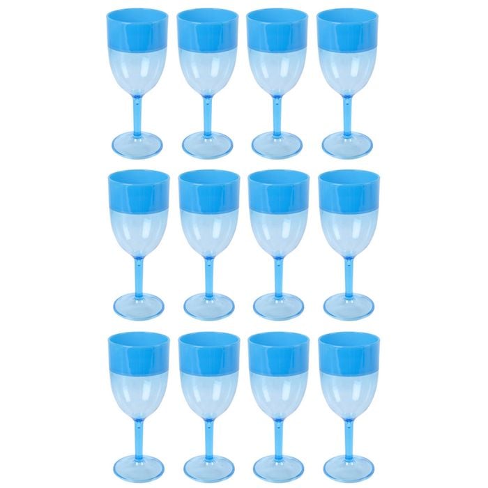 12PK Urban Kitchen Wine Glass Two-Toned Blue 380ml Elegant Design