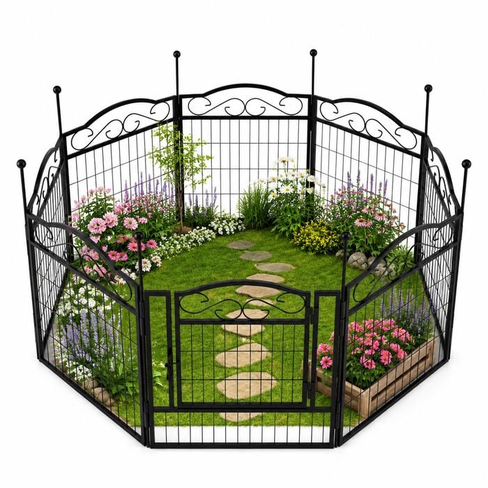 Advwin Garden Fence 61x80cm 8 Pack Pet Playpen Enclosure No Dig Fence Animal Barrier