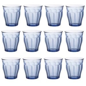 Duralex Picardie Drinking Glasses - 310ml Tumblers - Blue - Pack Of 12