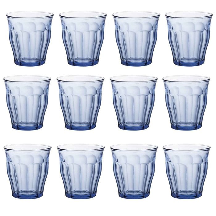 Duralex Picardie Drinking Glasses - 310ml Tumblers - Blue - Pack Of 12