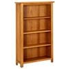 vidaXL Solid Oak Wood 4-Tier Bookcase 70x22x110 cm Display Cabinet Furniture