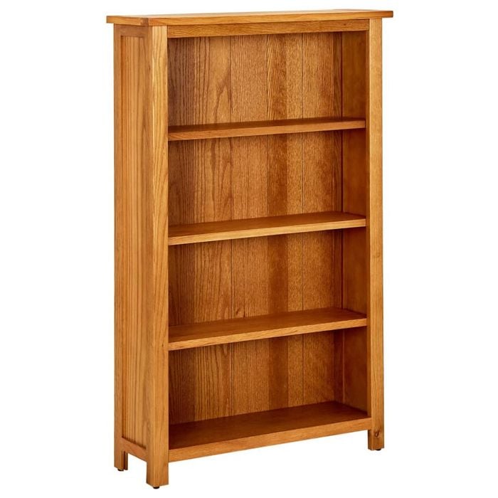 vidaXL Solid Oak Wood 4-Tier Bookcase 70x22x110 cm Display Cabinet Furniture