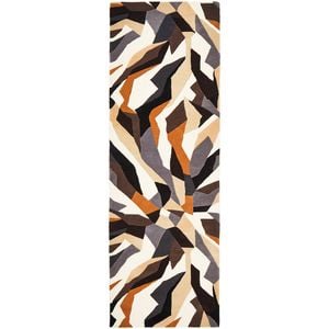 Grid 903 Tan 300x80cm - Medium Runner Hand Tufted Wool Indoor Rug