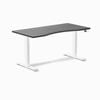 Desky Dual Sit to Stand Dark Bamboo Ergo Edge Desk 1500x750mm White Frame