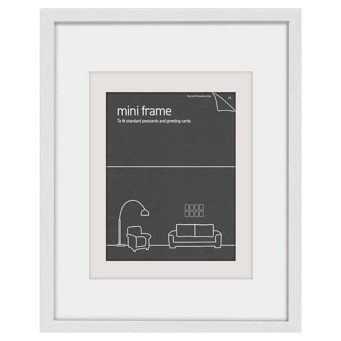 Frames & Hangers Mini Wall Hanging Sleek 21x26cm Postcard Picture Frame White