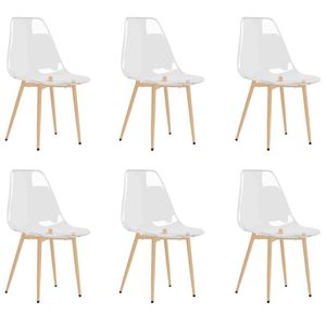 vidaXL Dining Chairs Kitchen Chair Dining Room Chair 6 pcs Transparent PET