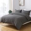 LINENOVA Microfiber Soft 1200TC Quilt Cover Set Dark Grey Super King