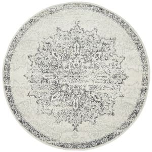 Liu Rita Silver 240x240cm - Large Round Pet Friendly Indoor Rug