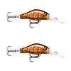 2x Rapala 4cm Shadow Rap Fat Jack Crankbait Fishing Lures - Brown Prawn