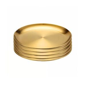 SOGA 23cm Premium Gold Grilling Plate - Durable, Heat-Resistant, Perfect for BBQs and Outdoor Cooking Kitchen Essential