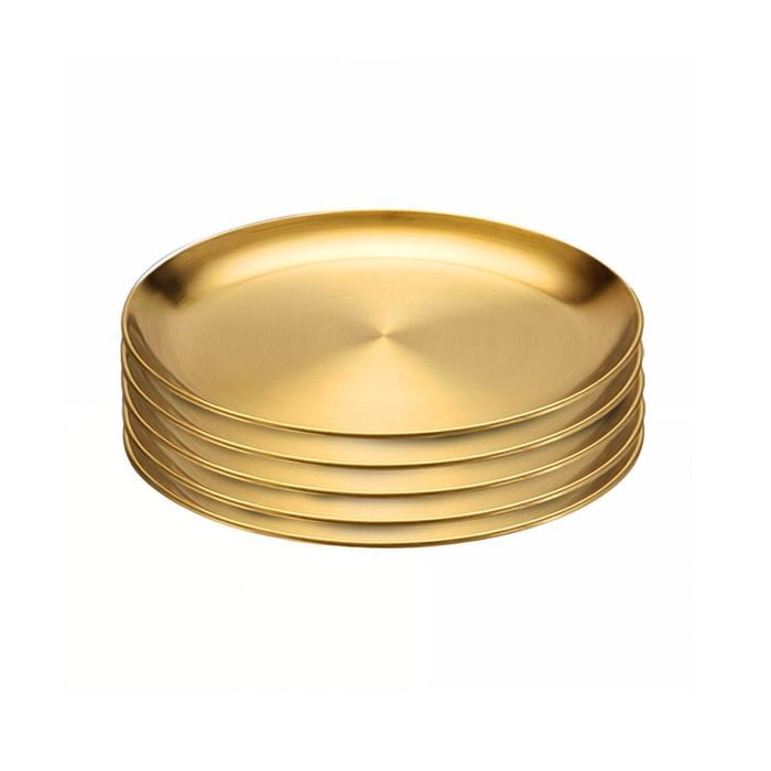SOGA 23cm Premium Gold Grilling Plate - Durable, Heat-Resistant, Perfect for BBQs and Outdoor Cooking Kitchen Essential