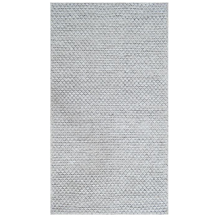 Handwoven Marble Wool Rug-6423-Silver-80x150cm
