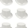 6x SATIN TOP HAT Costume Party Cap Fancy Dress Trilby Fedora One Size BULK White