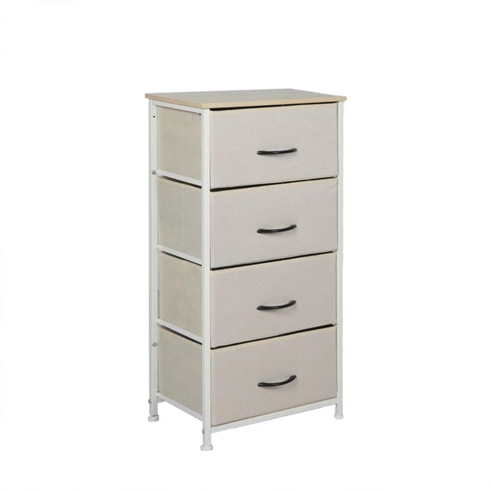 Levede 4 Chest of Drawers Storage Cabinet Beige