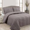 Bloomington Lewis Mocha 3 Pce Lightly Quilted Polyester Cotton Coverlet Set Queen