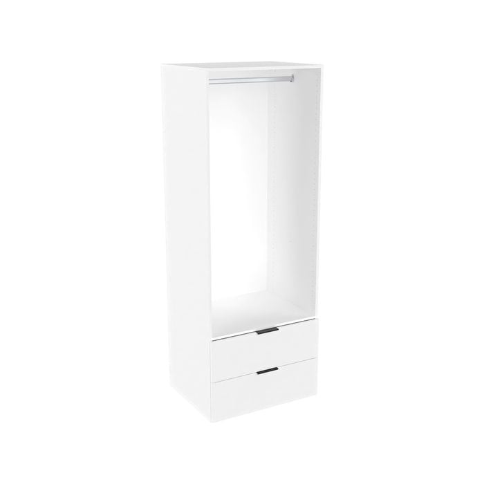 Lugna 2048 x 750 x 580mm White Hangrail 2 Drawer Storage Cabinet