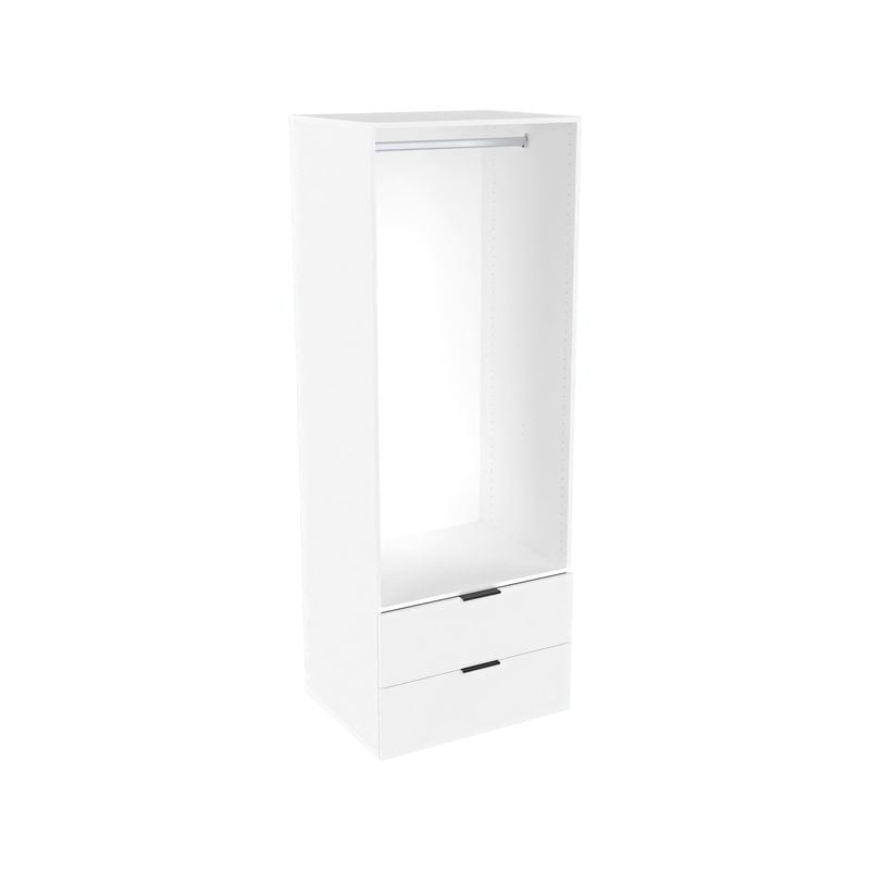 Lugna 2048 x 750 x 580mm White Hanging 2 Drawer Storage Cabinet