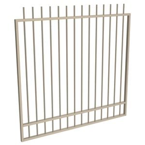 ProtectorAl 1201 - 1500 x 1500mm Paperbark Aluminium Garden Gate Picket Top with Mid Rail