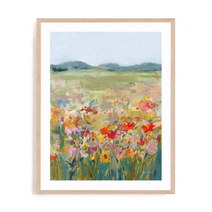 Artey | Wildflower Meadow - Framed Print - Natural Frame - 70 x 90cm