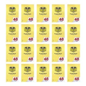 20x Spirax 141 Project Book A4 48 Pages 14mm Dotted Thirds Notebook Yellow
