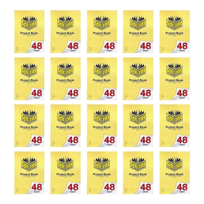 20x Spirax 141 Project Book A4 48 Pages 14mm Dotted Thirds Notebook Yellow