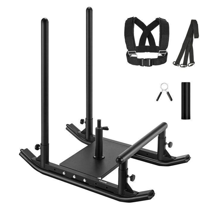 VEVOR Weight Sled Black Steel for Outside Athletic Exercise Speed Improvement with Handle