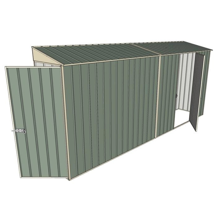 Build-a-Shed 0.8 x 4.5 x 2m Skillion Single Hinged Side Door Shed - Green