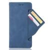 Premium Leather Wallet Flip Case TPU Cover Card - For Apple iPhone 15 Plus (Blue)