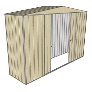 Build-a-Shed 3.0 x 0.8 x 2.3m Double Sliding Door Shed - Cream