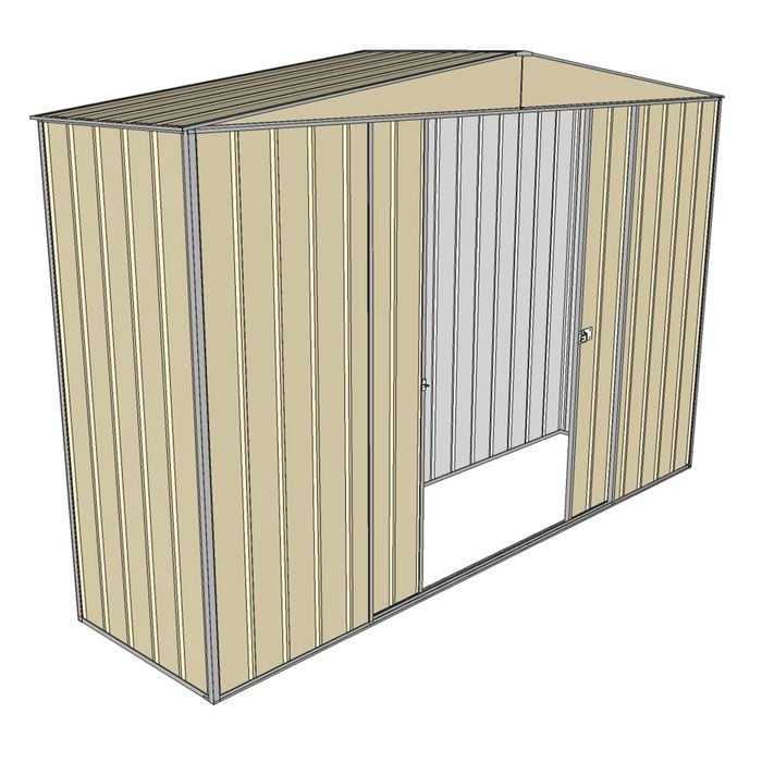 Build-a-Shed 3.0 x 0.8 x 2.3m Double Sliding Door Shed - Cream
