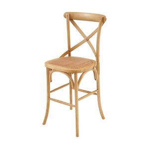 1825 Interiors French Cross Breakfast Stool Elm Wood Furniture Natural