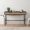 Black Study Desk Console Table with Slatted Drawers
