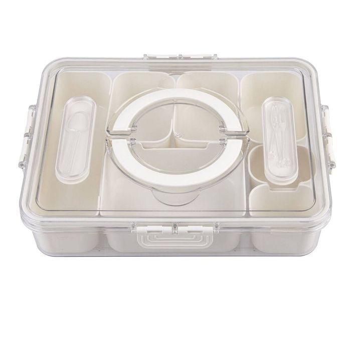 Pizzazz Rectangle 7 Compartment Grazing Box with Carry Handle