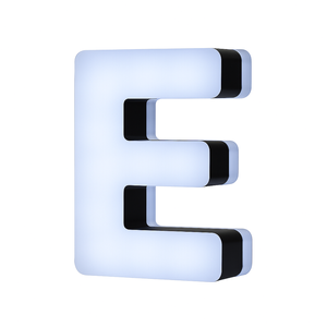 Lit Up 3D Led Letter E Illuminated Opal Acrylic 100mmHx92mmWx23mmD