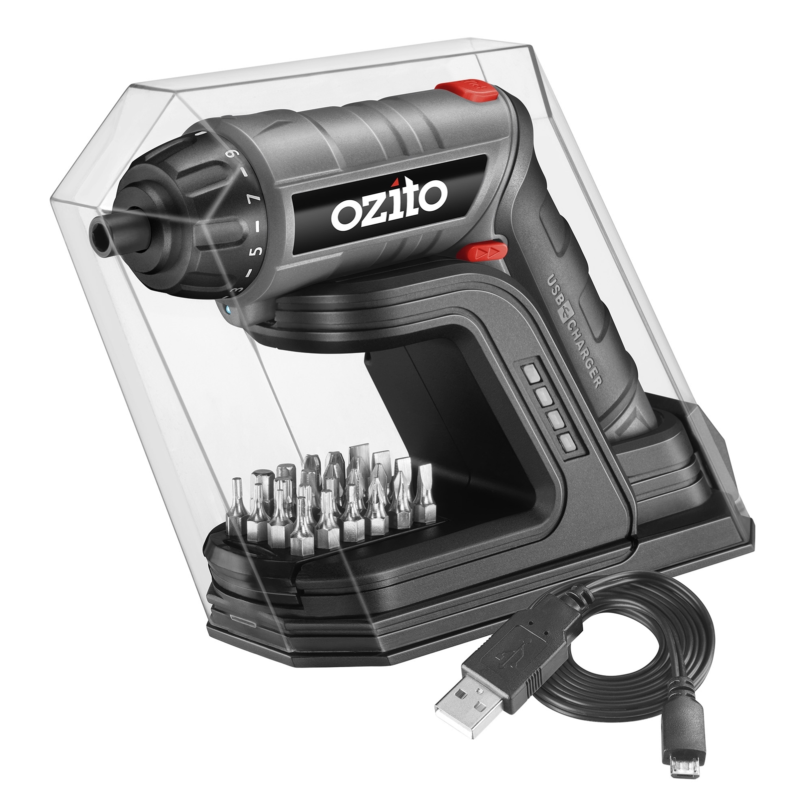 Ozito 3.6V Cordless Screwdriver with USB Charging Base SDL 5000 Bunnings Australia