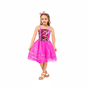 More Than Party Kids Princess Dress Fitted Bodice Flared Skirt Costume Hot Pink