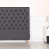 Bed Head Double Size French Provincial Headboard Upholsterd Fabric Charcoal
