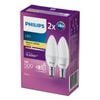 Philips P45 B15 LED 500Lm Warm White 5W Candle - 2 Pack