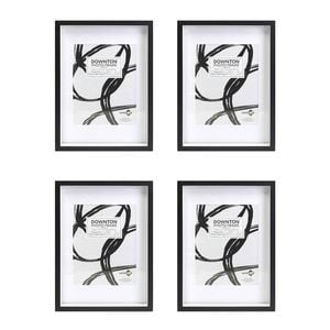 4PK Unigift Downton 21x29cm MDF/Glass Matt A4 Picture Frame - Black