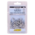 Otter Surfmist® 3.2 x 0.8-4.8mm Multi-Grip Open Aluminium Blind Rivets - 100 Pack