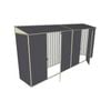Build-a-Shed 0.8 x 4.5 x 2m Skillion Dual Single Hinged Side Doors Shed - Grey