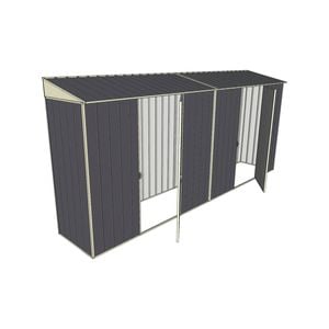 Build-a-Shed 0.8 x 4.5 x 2m Skillion Dual Single Hinged Side Doors Shed - Grey