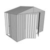 Build-a-Shed 3.0 x 1.5 x 2.3m Double Hinge and Single Sliding Door Narrow Shed - Zinc