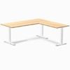 Desky Fixed Height Bamboo L-shape Office Desk 1800x1750mm White Frame
