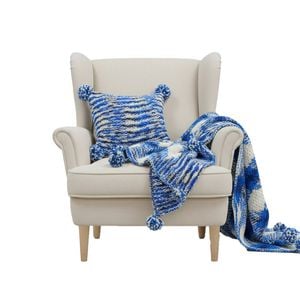 SOGA Home & Living Bundle – Deep Sea Blue Gradient Pillow & Matching Gradient Throw Blanket
